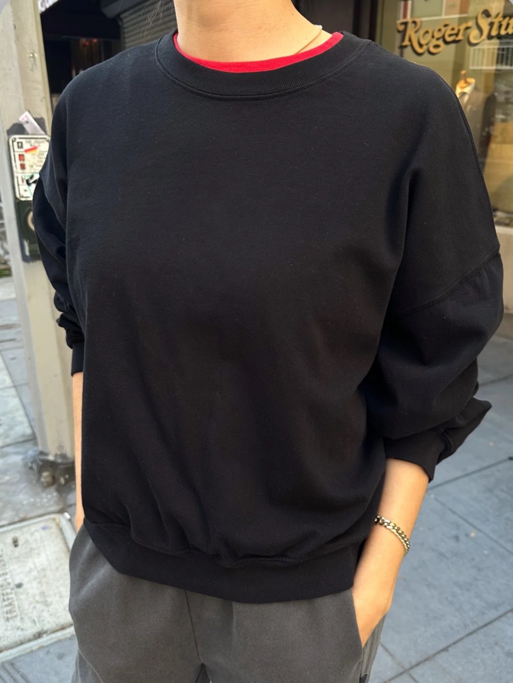 Le Bon Shoppe Cali Jersey Sweatshirt in Black